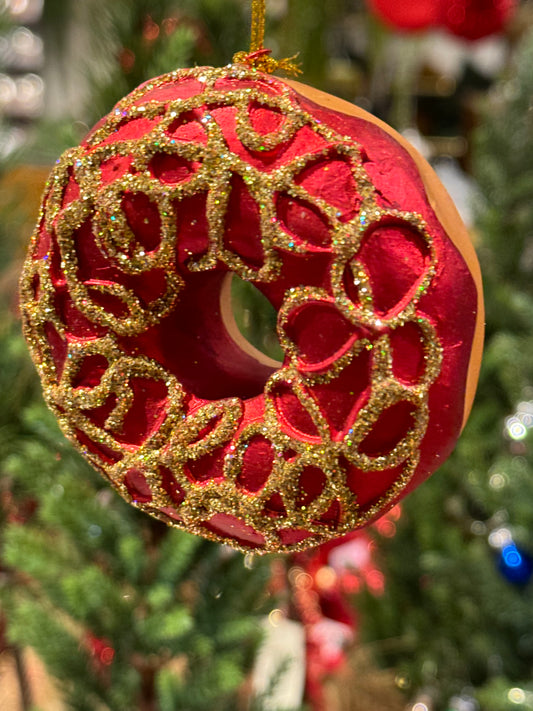 Doughnut rød med gull Filipiniana