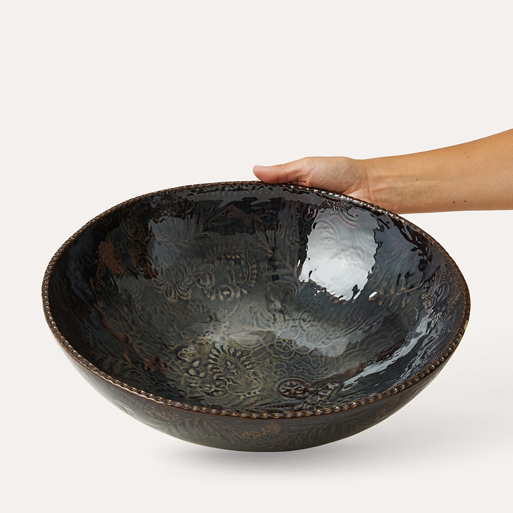 Bolle 35 cm Fiken fig brun grå Sthål