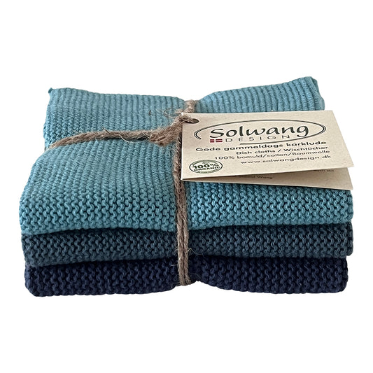 3 pk kluter blå blue peacock Solwang Design