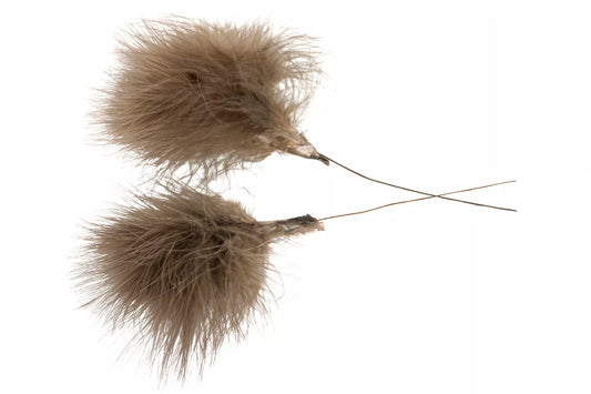 Fjær 12 stk fluffy brun muldvarp Alot Design