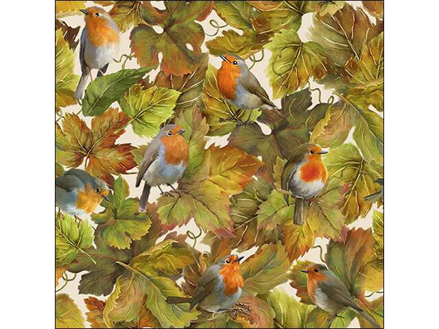 Serviett lunsj Autumn hidden robins Ambiente