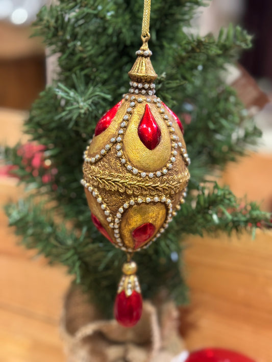 Julekule gull rød Filipiniana