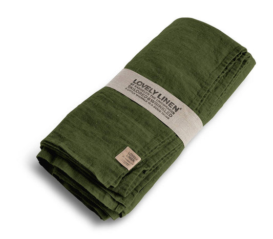 Duk lin jeep green mosegrønn 145x300 Lovely linen