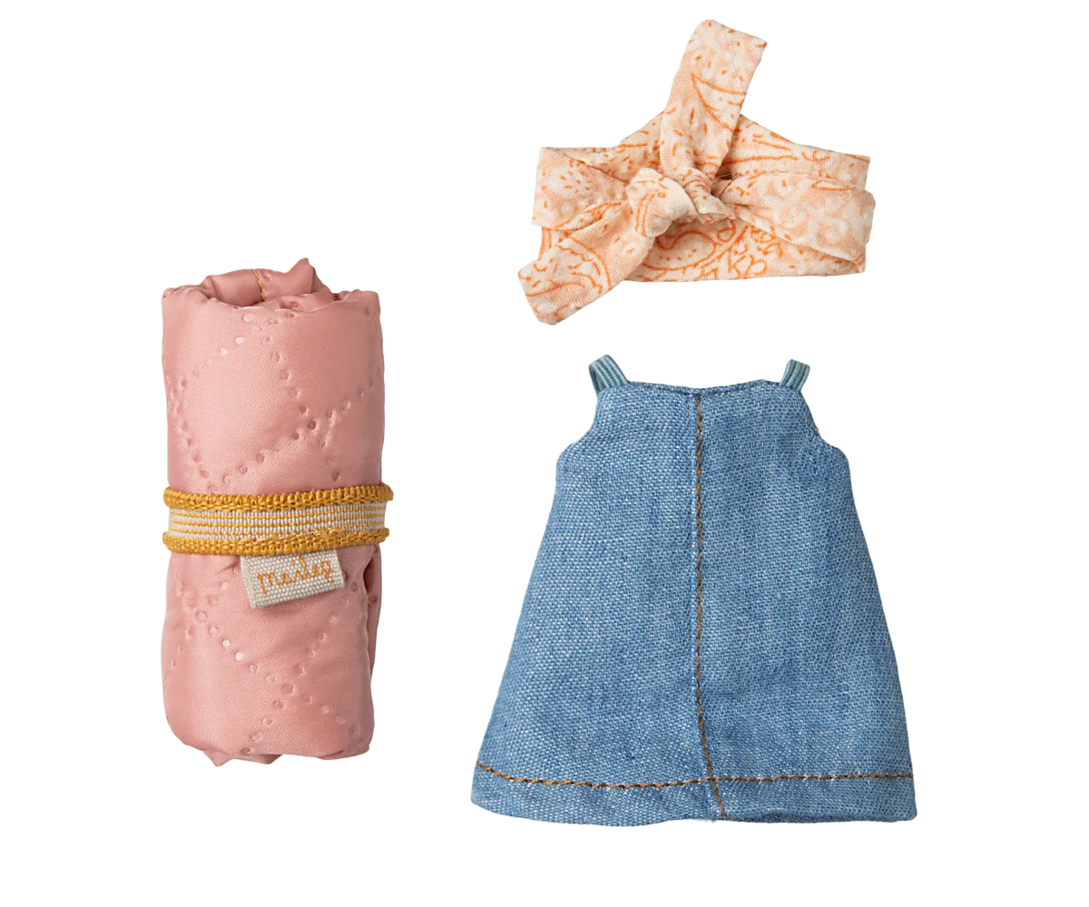 Mus med sovepose storesøster Maileg