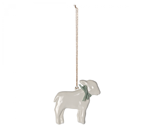 Påske pynt lam grønn sløyfe metall Maileg