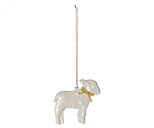 Påske pynt lam gul sløyfe metall Maileg