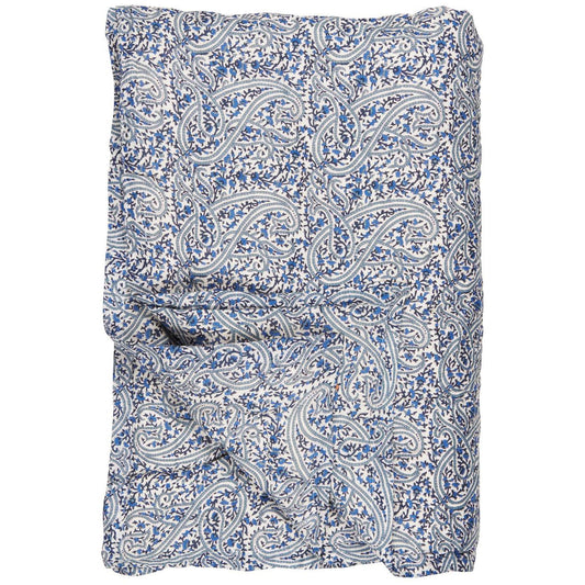 Teppe bomull Abby blågrått/blått paisleymønster Ib Laursen
