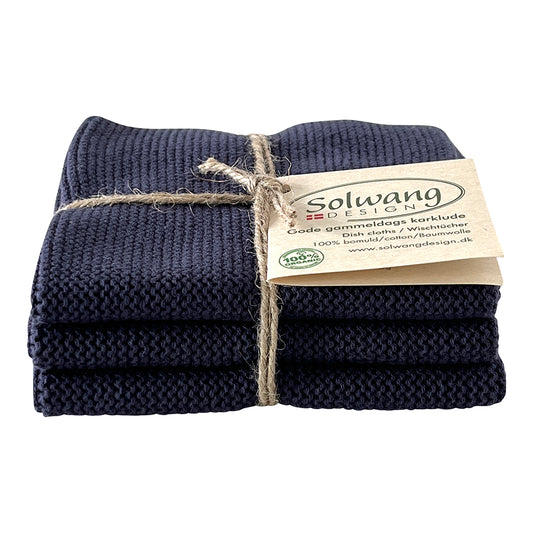 3 pk kluter blå mørk støvet blå Solwang
