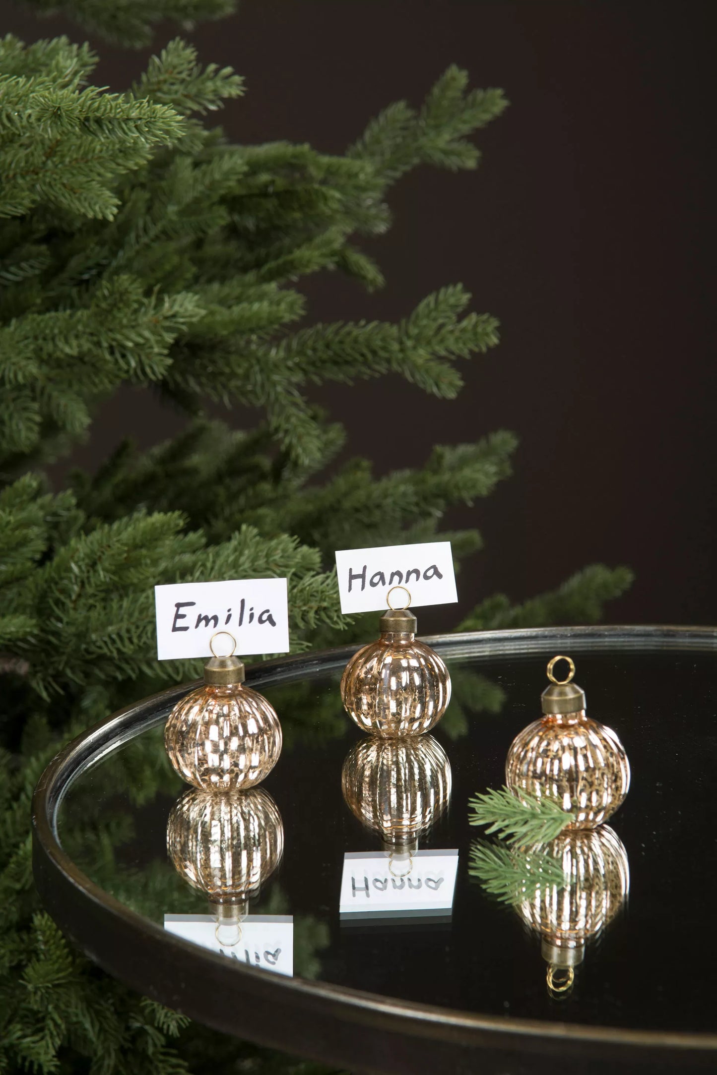 Bordkort eske julekule 6 stk Alot Design