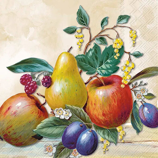 Serviett kaffe frukt Some Tasty Fruits Cream IHR