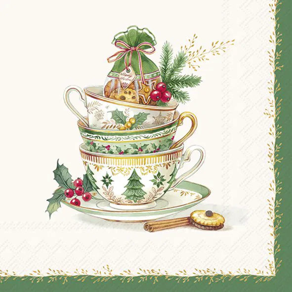 Serviett lunsj Festive Tea Time Cream Lunch IHR