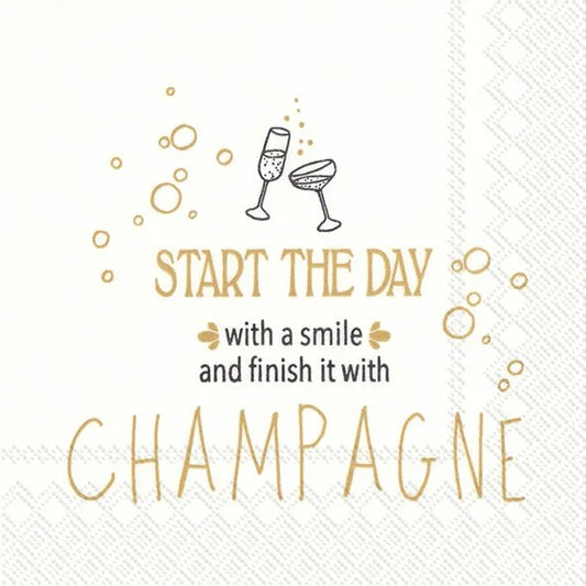 Serviett kaffe Start The Day With A Smile Gold  IHR