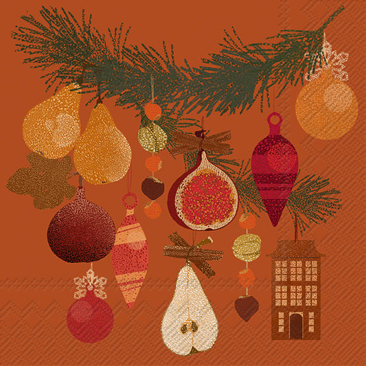 Serviett lunsj Autumn cosy time terracotta IHR