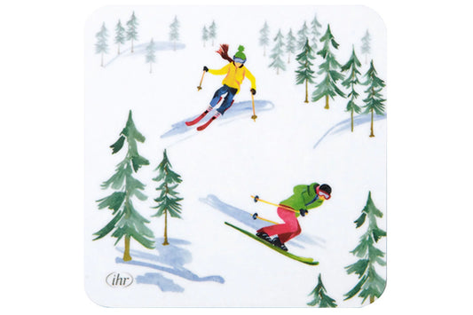 Glassbrikke  9,5 x 9,5 cm Coaster Down The Slope IHR