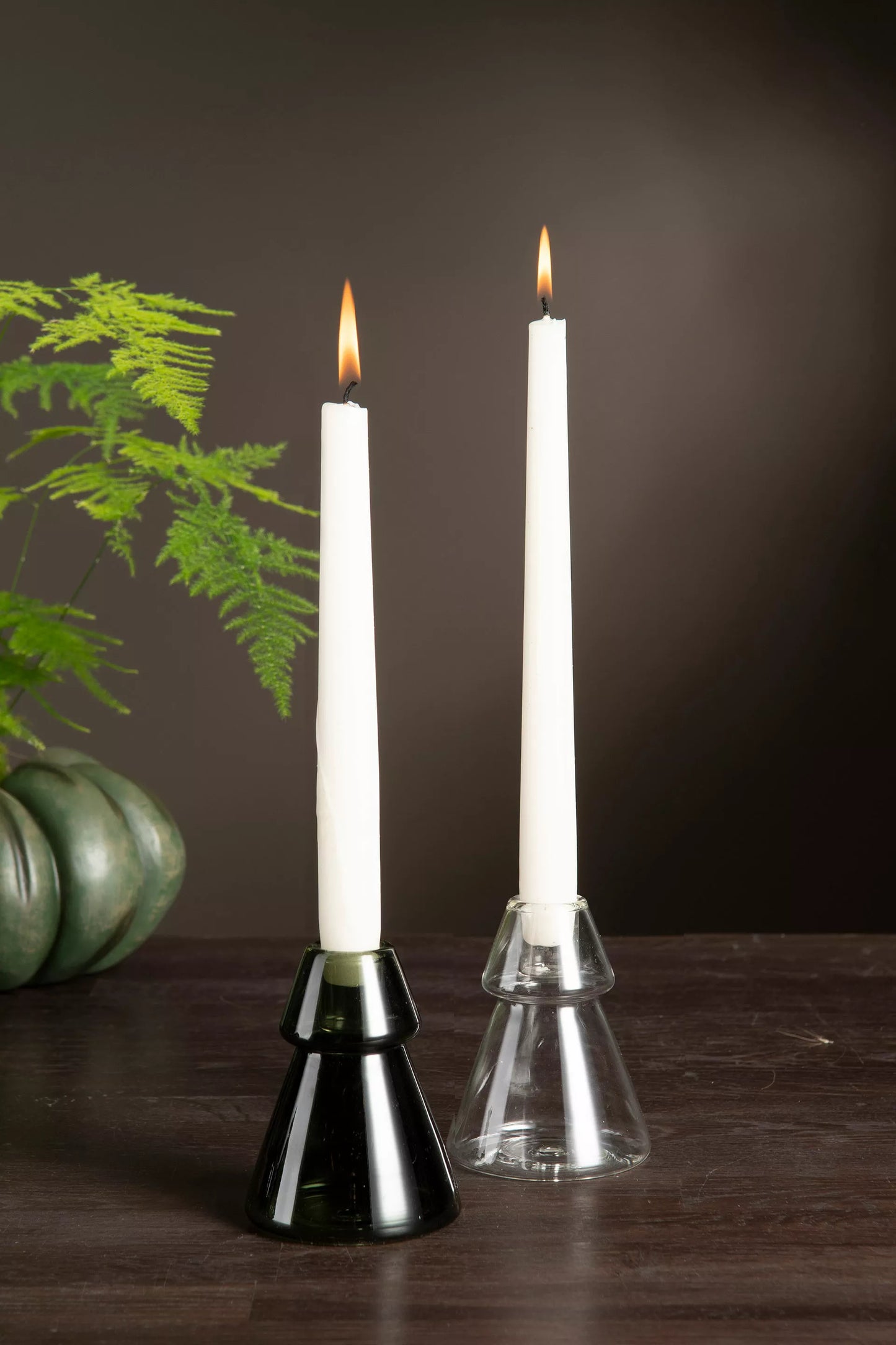 Lysestake glass grønn juletre Alot Design