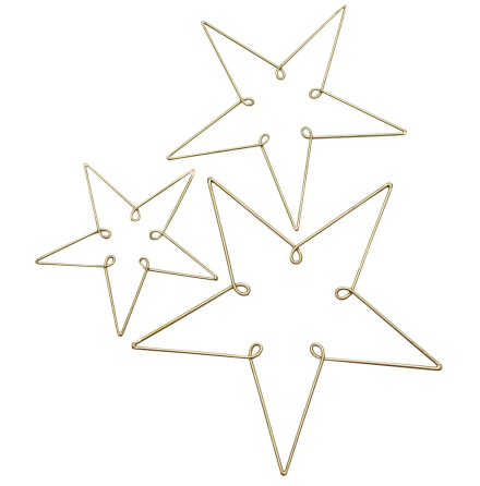 Stjerner 3 stk  messingfarget ELD garden