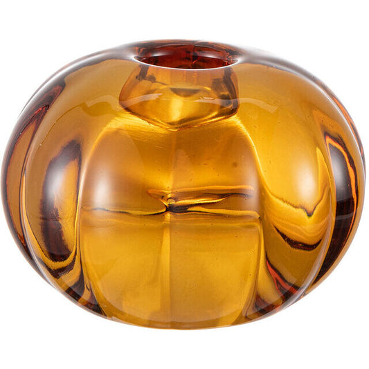 Lysestake glass mørk amber lys og telys Edelweiss