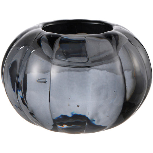 Lysestake glass grå lys og telys Edelweiss