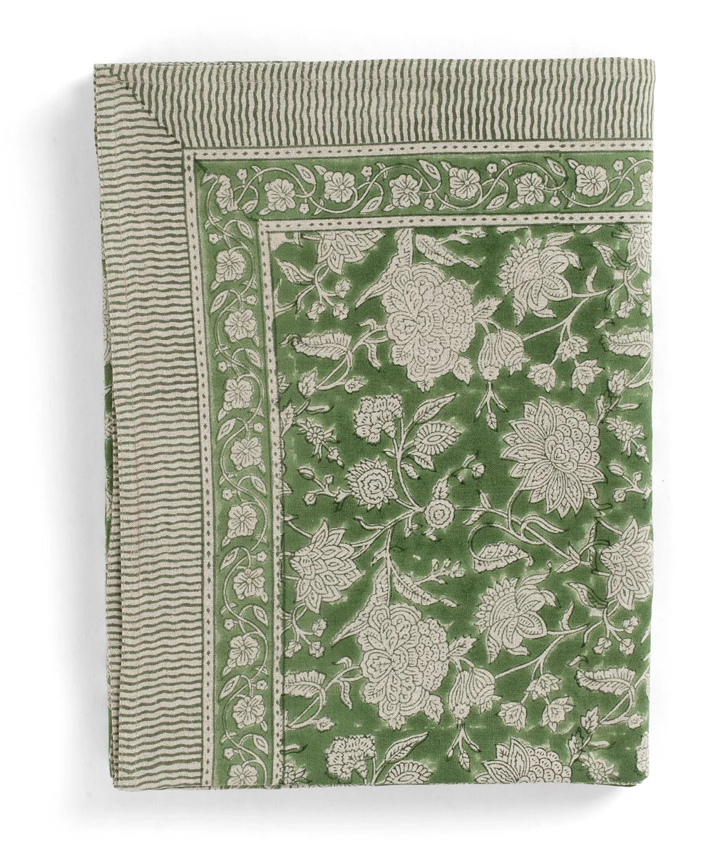 Duk lin Indian Rose - Green 150x230cm Chamois