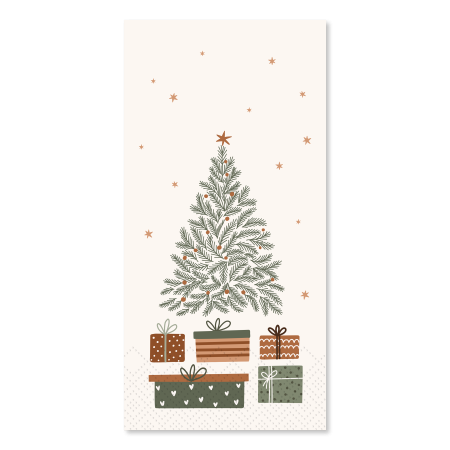 Buffet serviett juletrær og pakker Chic Antique