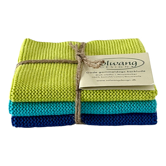 3 pk kluter grønn lime kun limefarget Solwang