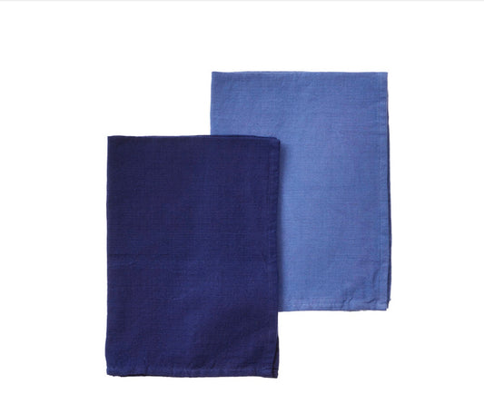 Kjøkkenhåndkle 50% 2 pk Chevron Indigo blue Bungalow