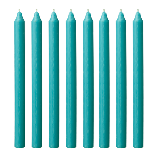 Tynne lys 18 cm og 28 cm turkis Kiri