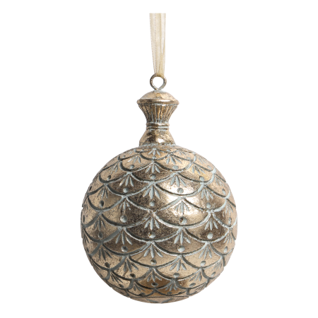 Julekule messing farget 10 cm Chic Antique