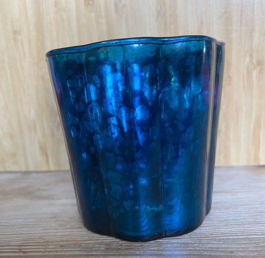 Telys lykt 8 cm Petrol tykke riller Affari