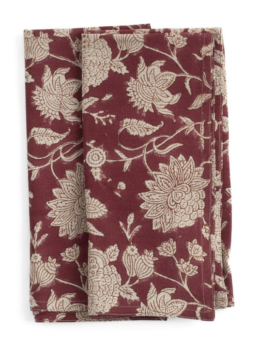Linserviett Indian Rose - rød - 50x50 cm  Chamois