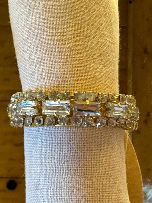 Serviettring 4 stk gullfarge med strass  EDG Enzo de Gasperi