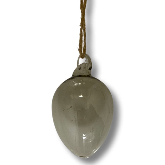 Glass egg 3,5 cm sand smoke Miljøgården
