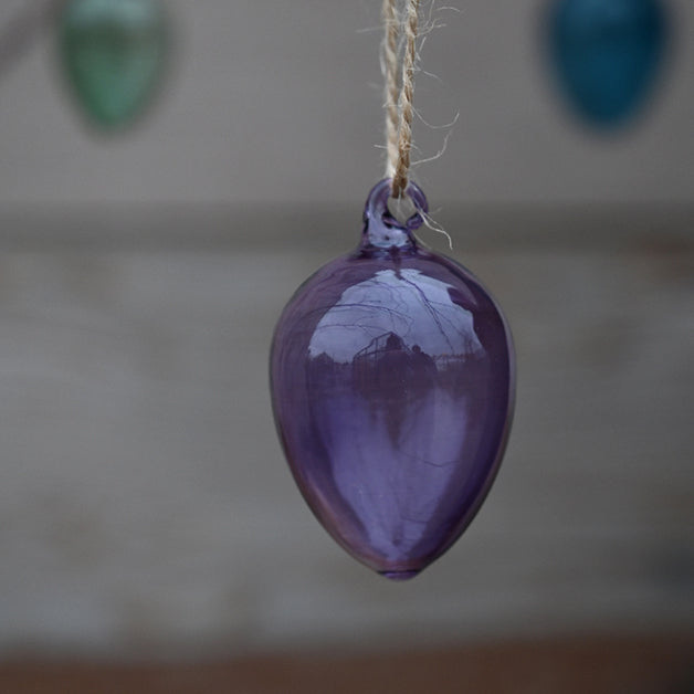 Glass egg 3,5 cm lilla Miljøgården