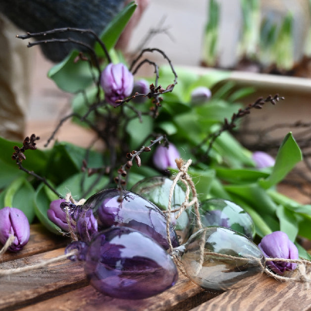 Glass egg 3,5 cm lilla Miljøgården