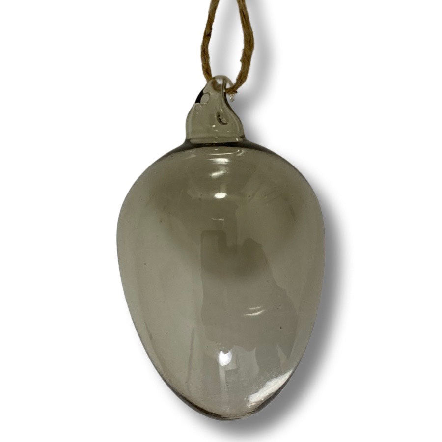 Glass egg 4,5 cm sand smoke Miljøgården