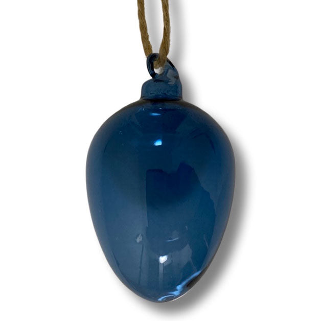 Glass egg 4,5 cm blå Miljøgården