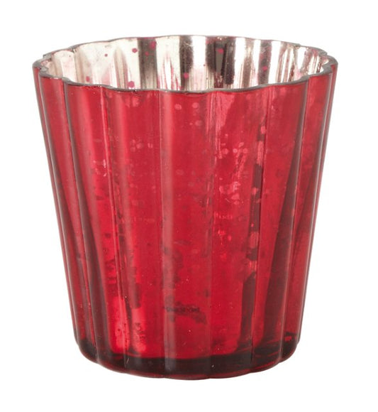 Telys lykt 10 cm rød Rainbow Wafer shiny Affari