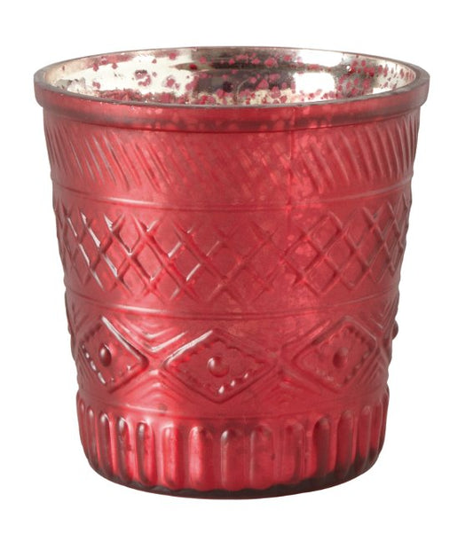 Telys lykt 10 cm rød Rainbow Wafer shiny Affari