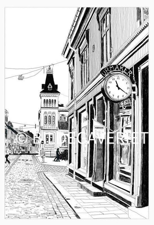 Kort Øvre Langgt Tønsberg m konvolutt Bildegaveriet