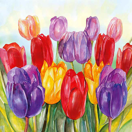 Serviett lunsj Tulipaner Colourful Tulips Ambiente