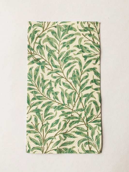 Buffet serviett  blader grønne med gull Trend Design