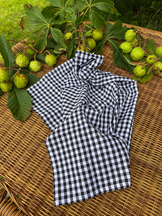 Kjøkkenhåndkle rutet sort Bruka Design