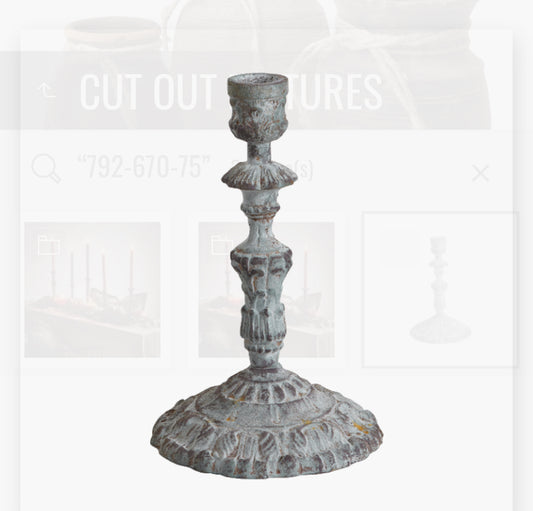 Lysestake jern Nero rustikk 19 cm dus grønn Affari