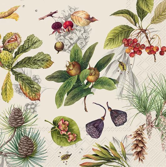 Serviett lunsj Autumn Fruits Cream IHR