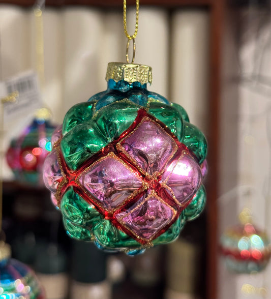 Julekule 6 cm fargerike EDG Enzo de Gasperi