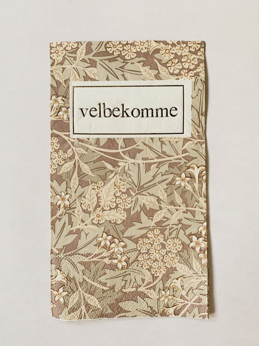 Buffet serviett Velbekomme - mønster brun/beige Trend Design