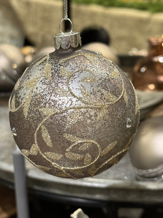 Julekule antikk grå beige gull The Moshi