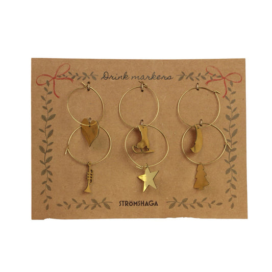 Glass pynt messing farget Stømshaga