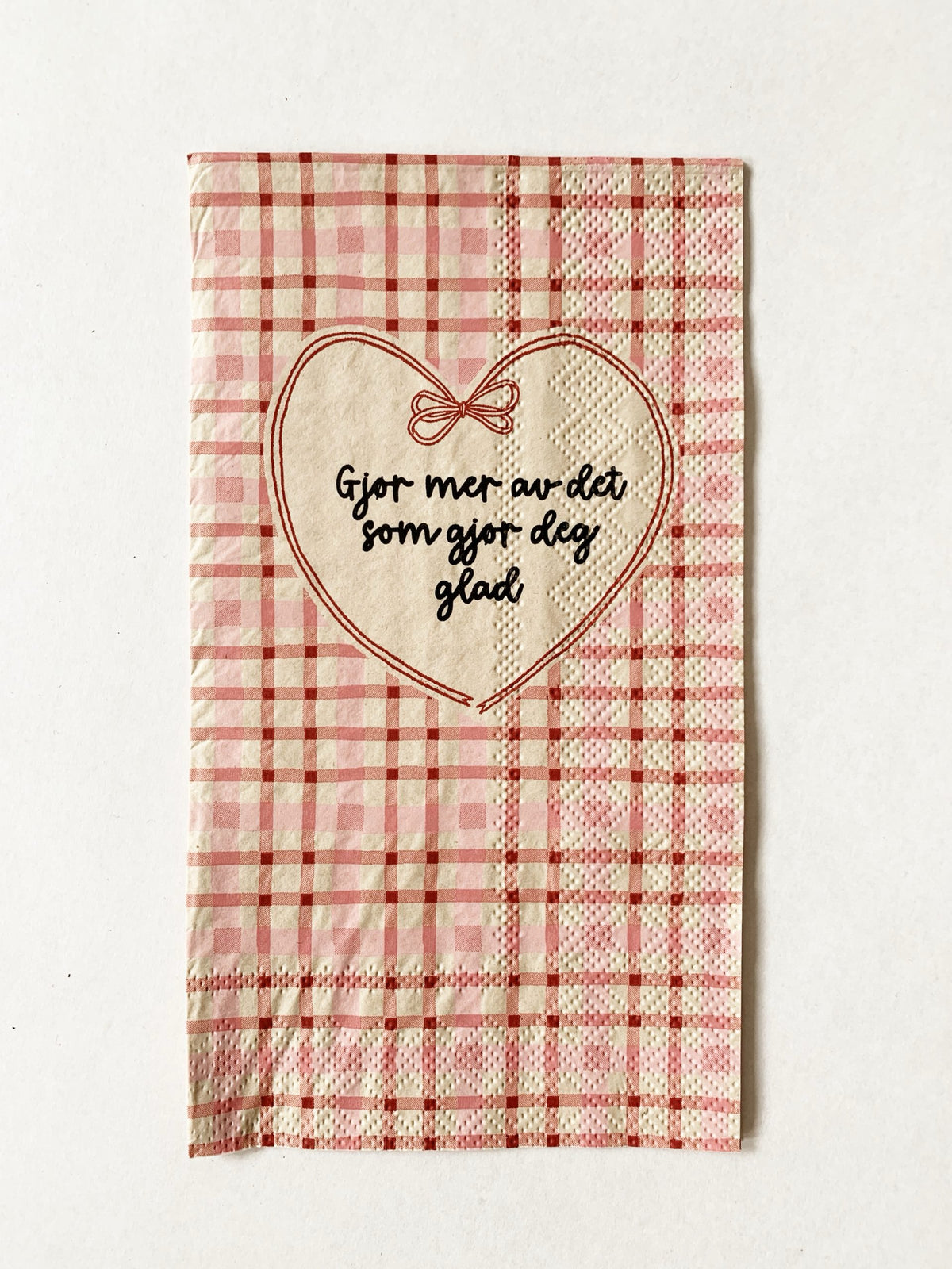 Serviett Buffet Serviett «Gjør Mer Av Det…» Hjerte Og Ruter Trend Design