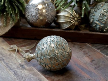 Julekule messing farget 10 cm Chic Antique